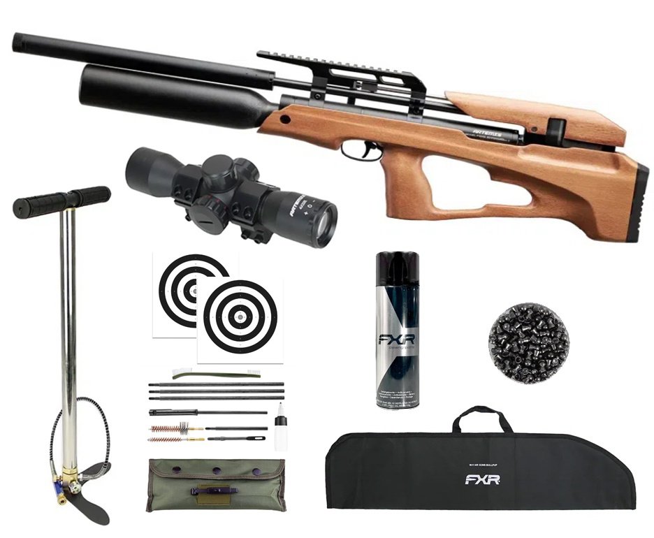 Carabina de Pressão PCP P35X-B Evolution HC 5,5mm Artemis - FXR + Bomba + Capa + Luneta 4x32 + Chumbos + Alvos + Kit de Limpeza + Desengripante / Anticorrosivo