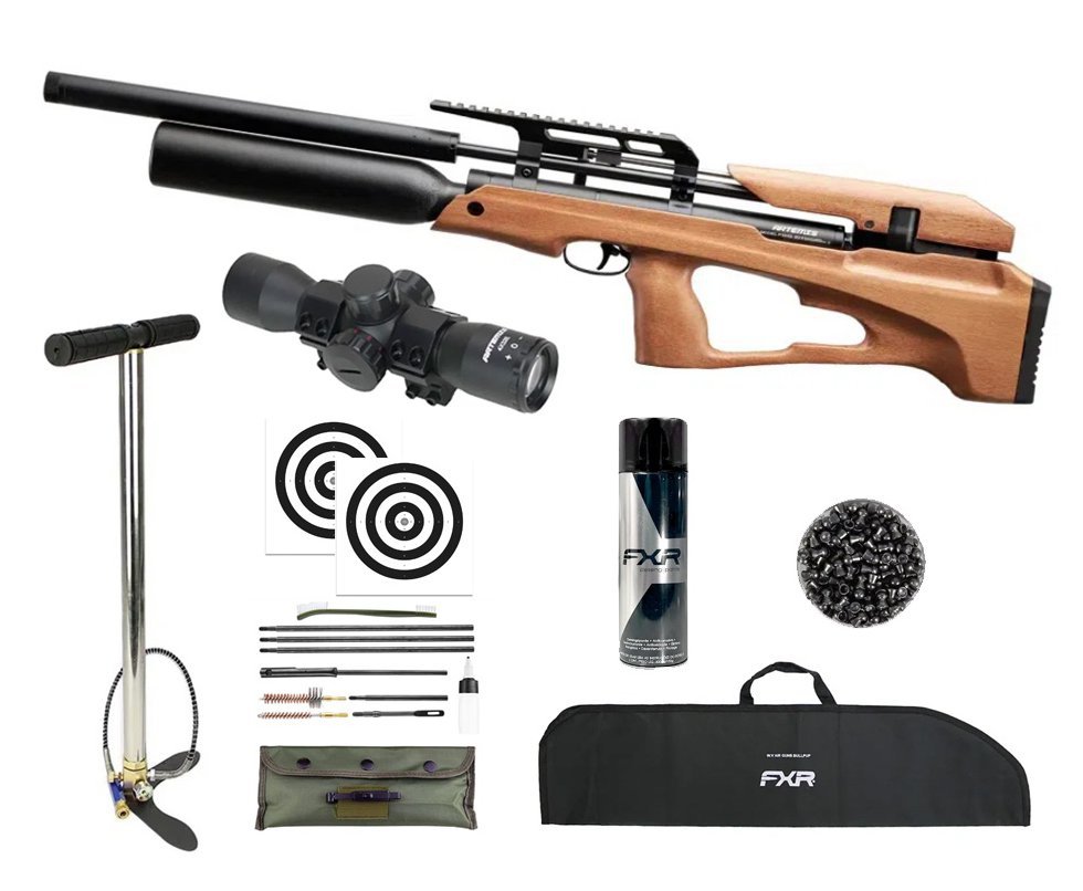 Carabina de Pressão PCP P35X-B Evolution HC 5,5mm Artemis - FXR + Bomba + Capa + Luneta 4x32 + Chumbos + Alvos + Kit de Limpeza + Desengripante / Anticorrosivo