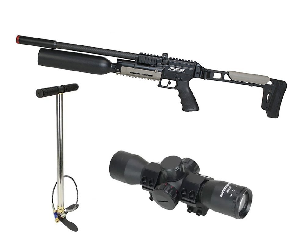 Carabina PCP Artemis AP900B HC Explorer 5,5mm - Artemis + Luneta 4x32 + Bomba