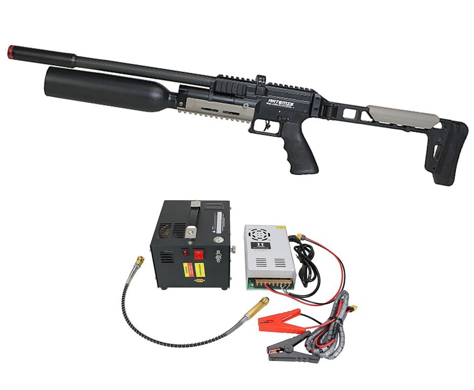 Carabina PCP Artemis AP900B HC Explorer 5,5mm - Artemis + Compressor Portátil Trivolt Compact