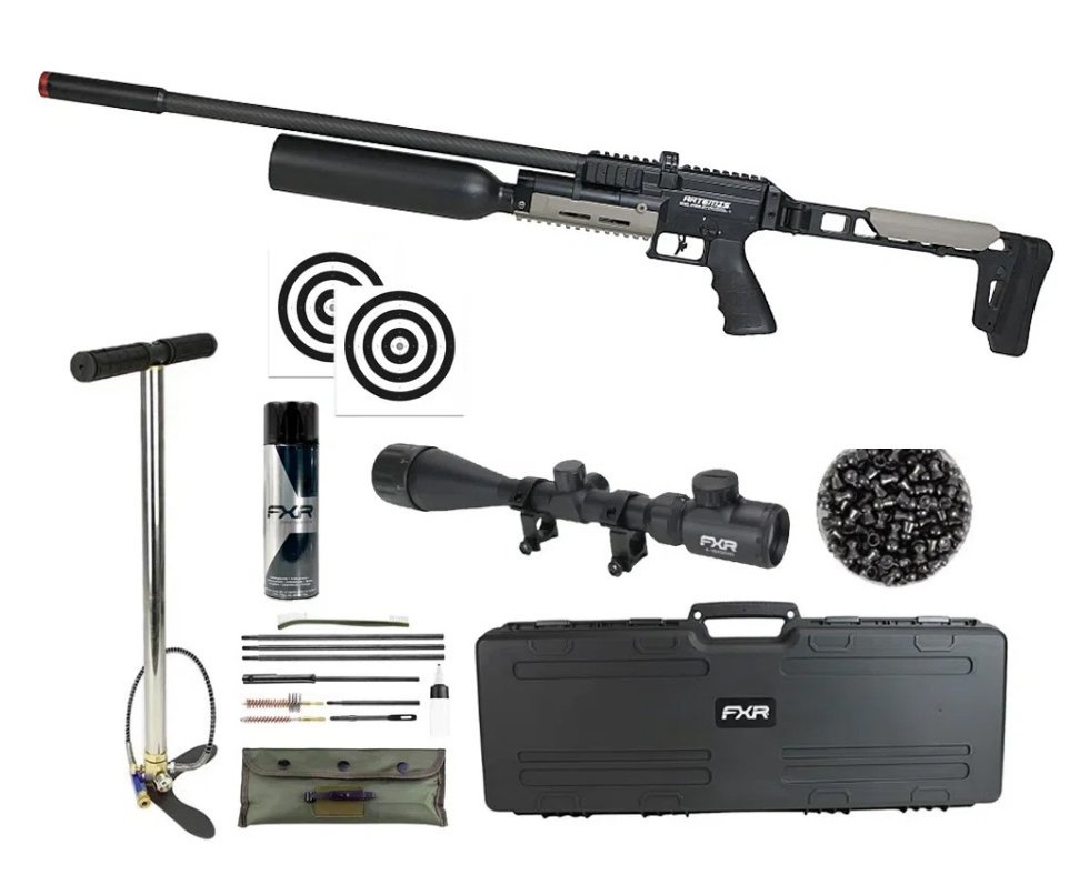Carabina PCP Artemis AP1000B HC Nomad 5,5mm - FXR Artemis + Case + Bomba + Luneta 6-24x50 + Chumbos + Alvos + Kit de Limpeza + Desengripante / Anticorrosivo