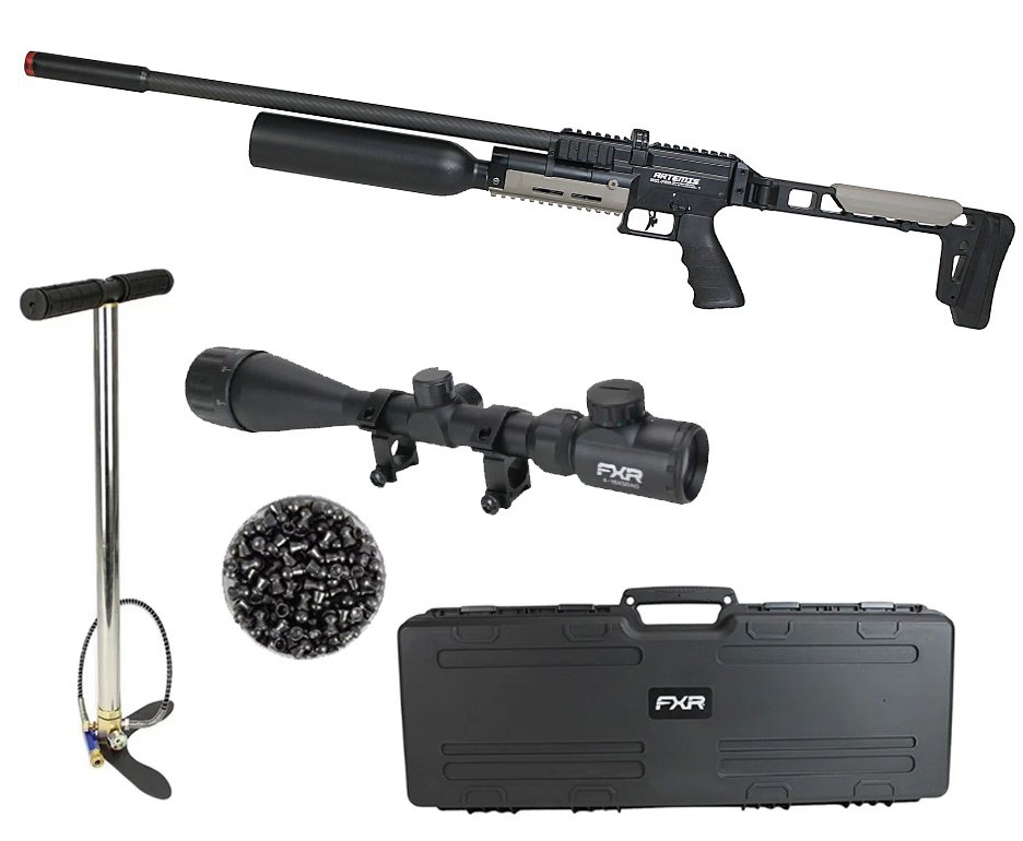 Carabina PCP Artemis AP1000B HC Nomad 5,5mm - FXR Artemis + Case + Bomba + Luneta 6-24x50 + Chumbos
