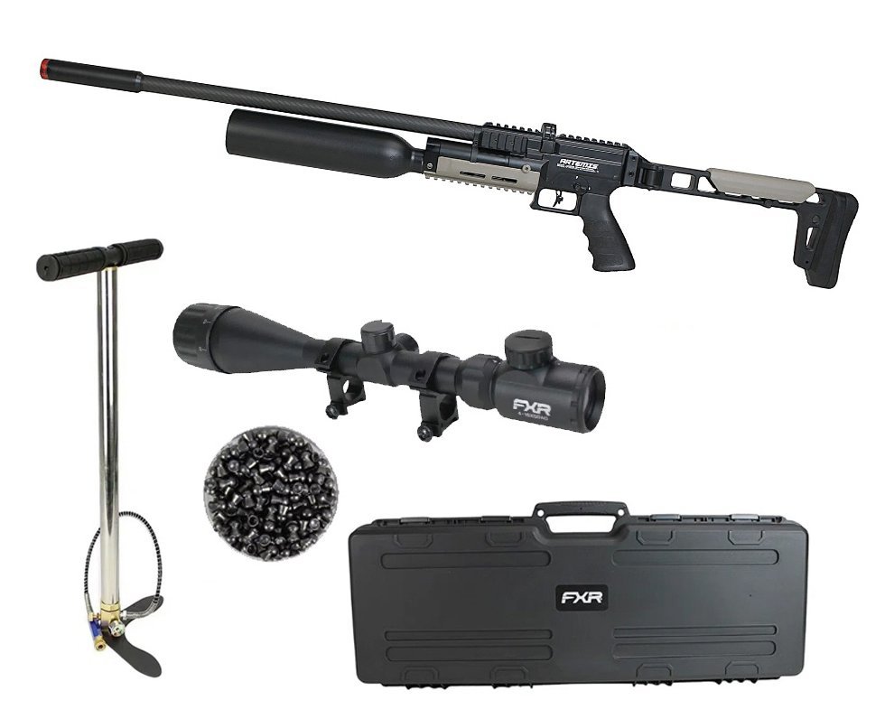 Carabina PCP Artemis AP1000B HC Nomad 5,5mm - FXR Artemis + Case + Bomba + Luneta 6-24x50 + Chumbos