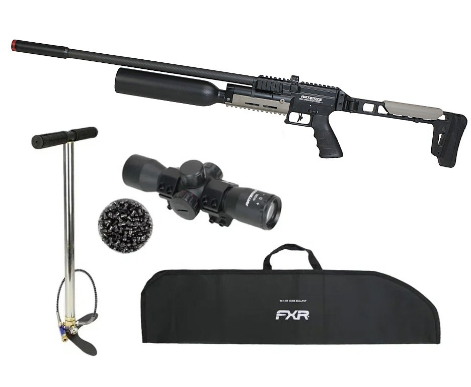 Carabina PCP Artemis AP1000B HC Nomad 5,5mm - FXR Artemis + Capa + Bomba + Luneta 4x32 + Chumbos