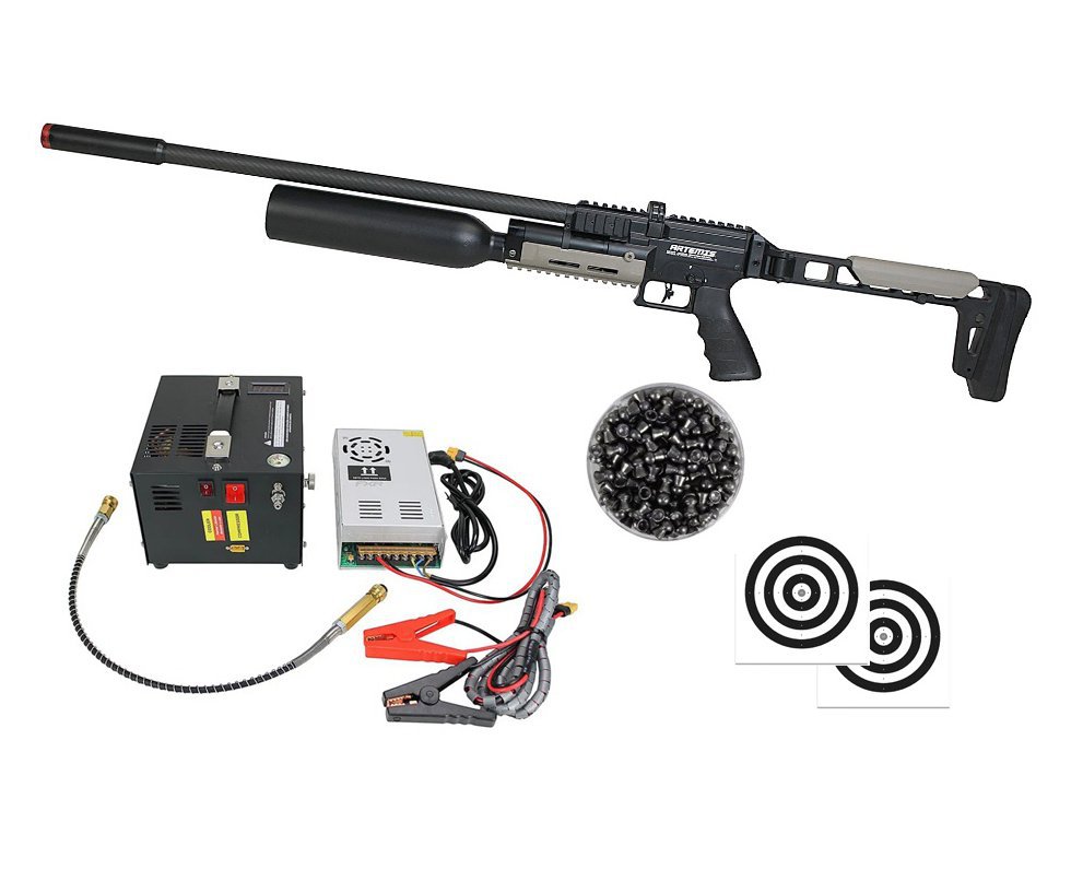 Carabina PCP Artemis AP1000B HC Nomad 5,5mm - FXR Artemis + Compressor Portátil Trivolt Compact + Chumbos + Alvos