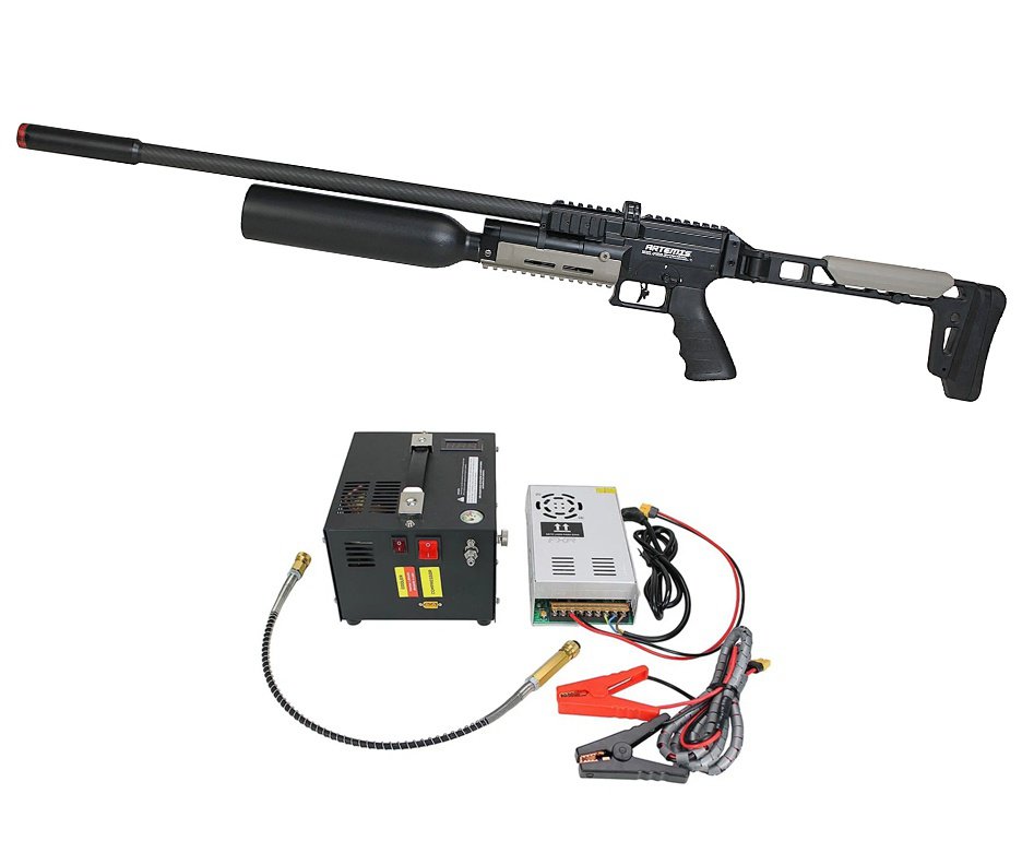 Carabina PCP Artemis AP1000B HC Nomad 5,5mm - FXR Artemis + Compressor Portátil Trivolt Compact