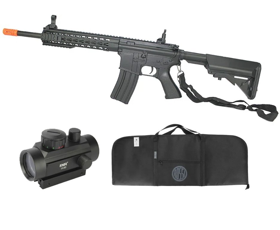 Rifle De Airsoft M4a1 Ris Black Cal 6mm - Bivolt - Cm515 - Cyma + Capa + Red Dot