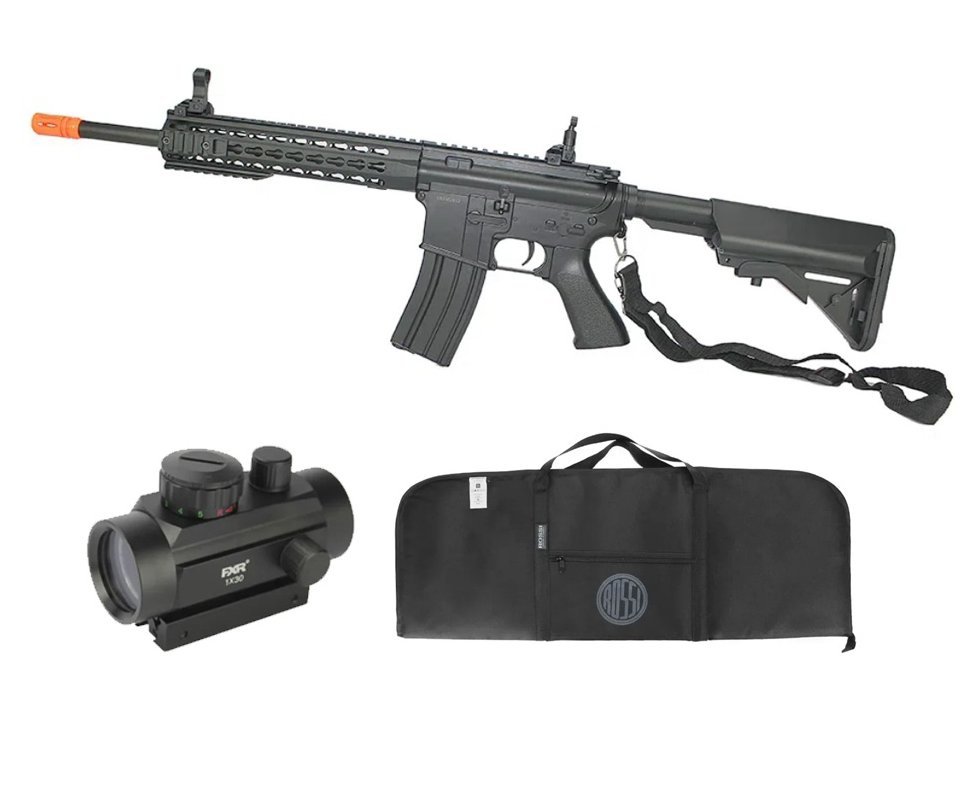 Rifle De Airsoft M4a1 Ris Black Cal 6mm - Bivolt - Cm515 - Cyma + Capa + Red Dot