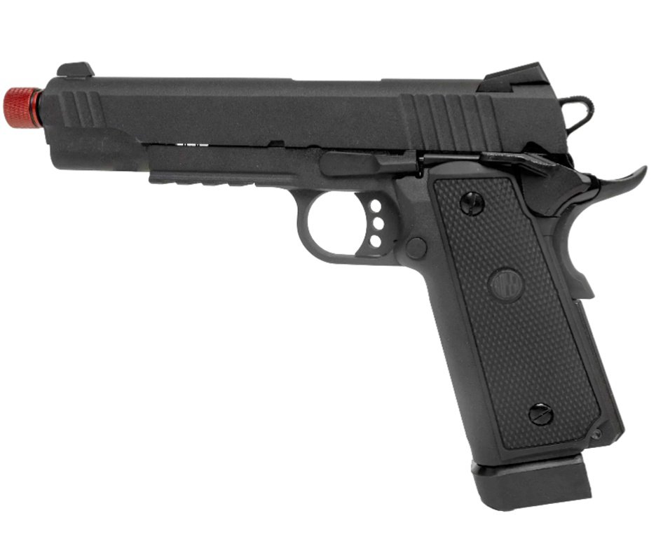 Pistola de Airsoft Gás GBB 1911 Hi-Capa Black OPS Full Metal 6mm - Rossi