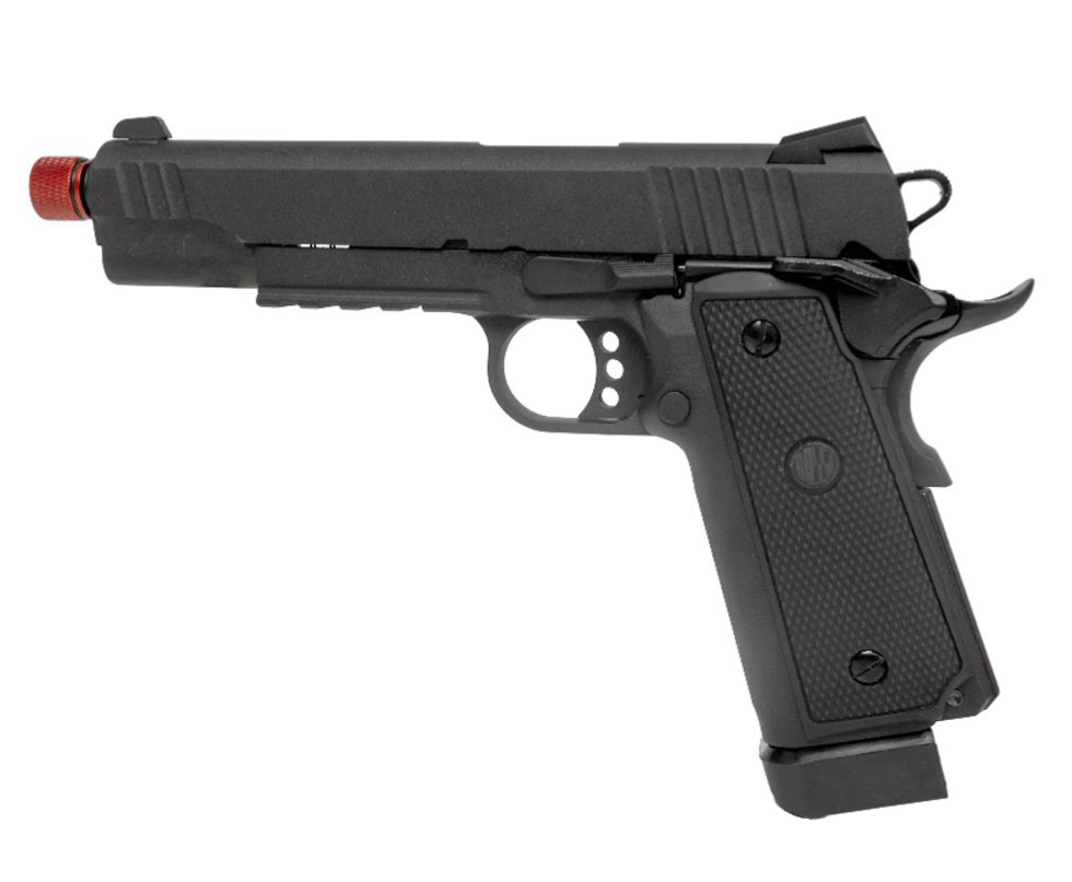 Pistola de Airsoft Gás GBB 1911 Hi-Capa Black OPS Full Metal 6mm - Rossi