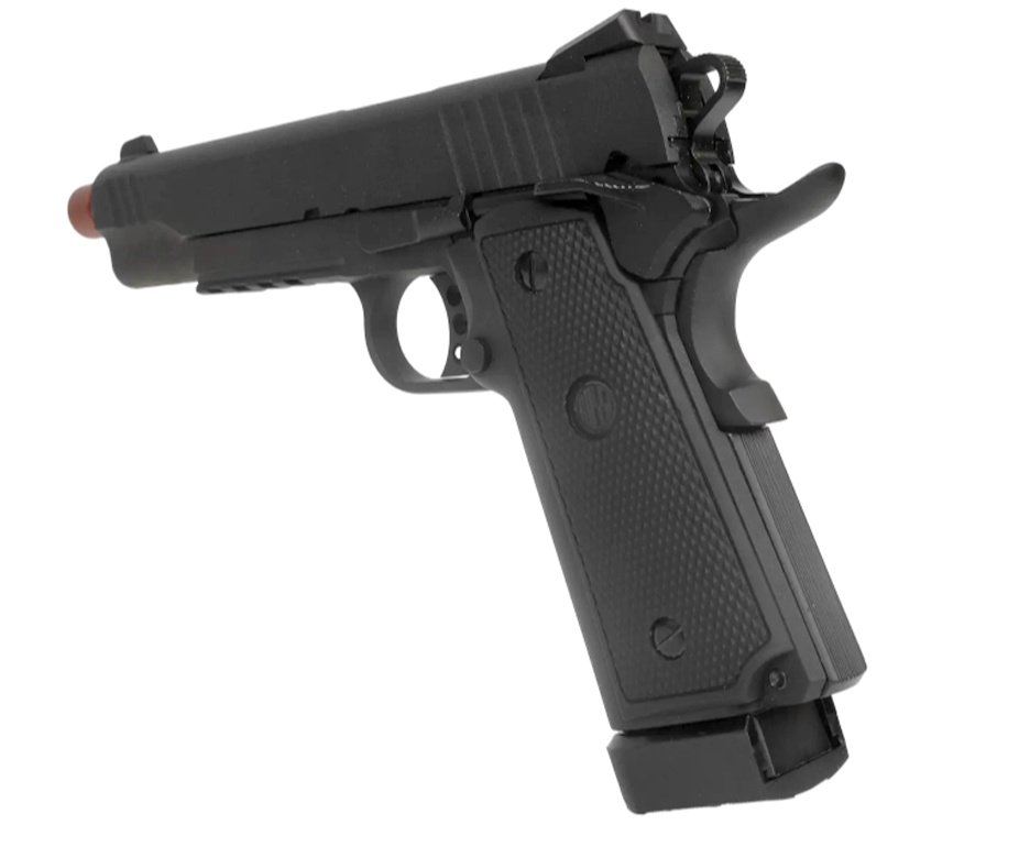 Pistola de Airsoft Gás GBB 1911 Hi-Capa Black OPS Full Metal 6mm - Rossi