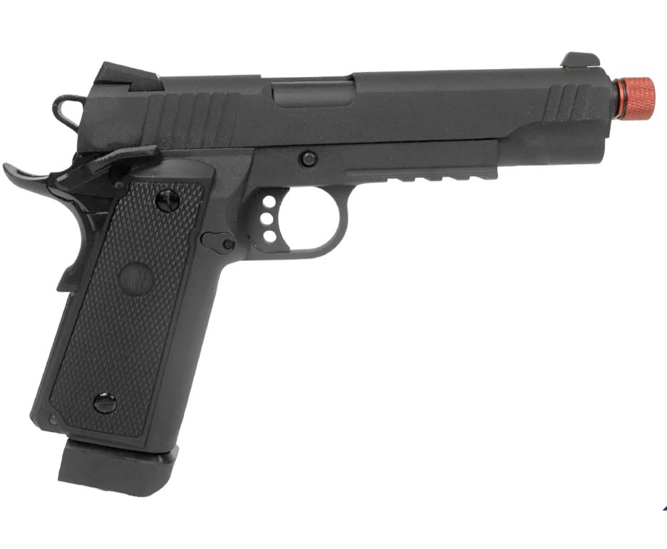 Pistola de Airsoft Gás GBB 1911 Hi-Capa Black OPS Full Metal 6mm - Rossi