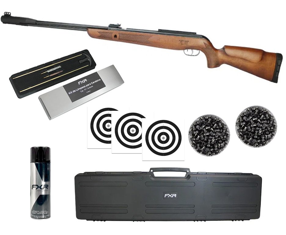 Carabina De Pressão Gamo Cfx Royal Igt 4,5mm + Chumbo + Case + Kit de Limpeza + Desengripante / Anticorrosivo + Alvos