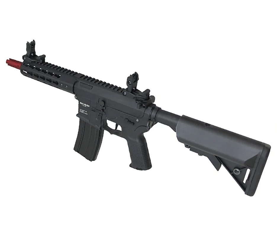 Rifle de Airsoft Neptune AR15 PWD 6,5'' AEG 6mm - Rossi + Bateria + Carregador + BBS + Capa + Red dot + Alvos