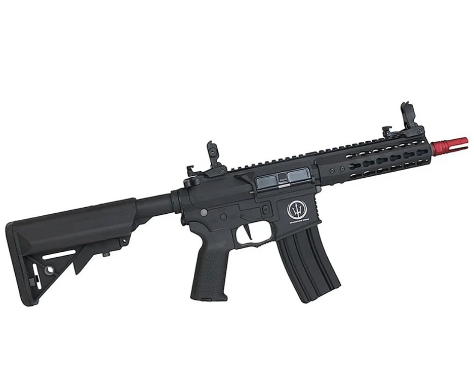 Rifle de Airsoft Neptune AR15 PWD 6,5'' AEG 6mm - Rossi + Bateria + Carregador + BBS + Capa + Red dot + Alvos
