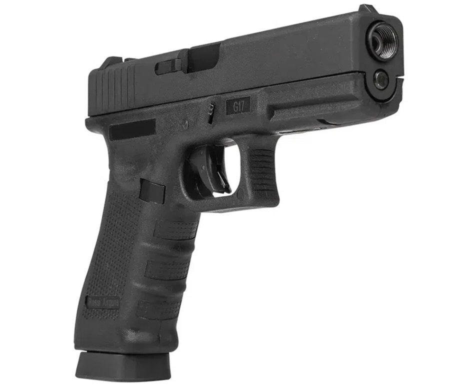 Pistola de Pressão Airgun CO2 GK G17 Blowback 4,5mm - Rossi + CO2 + BBS + Case + Alvos