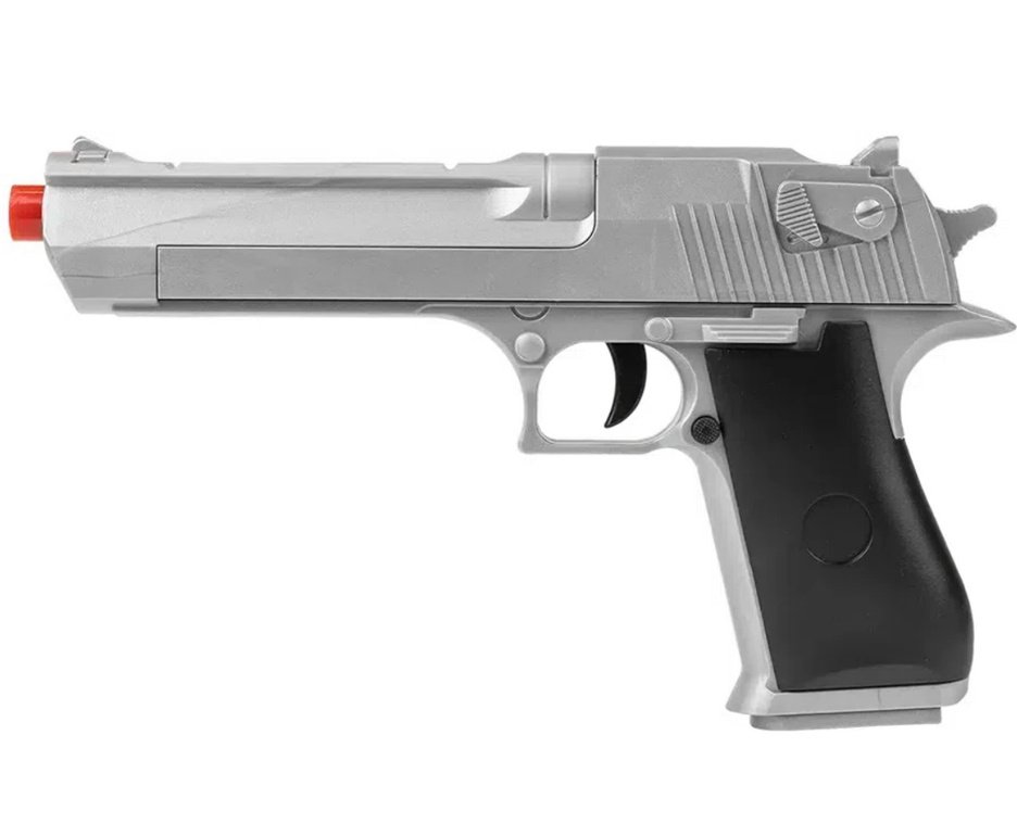 Pistola de Airsoft VG Desert Eagle Silver V30 Mola 6,0mm - Rossi + BBS + Case