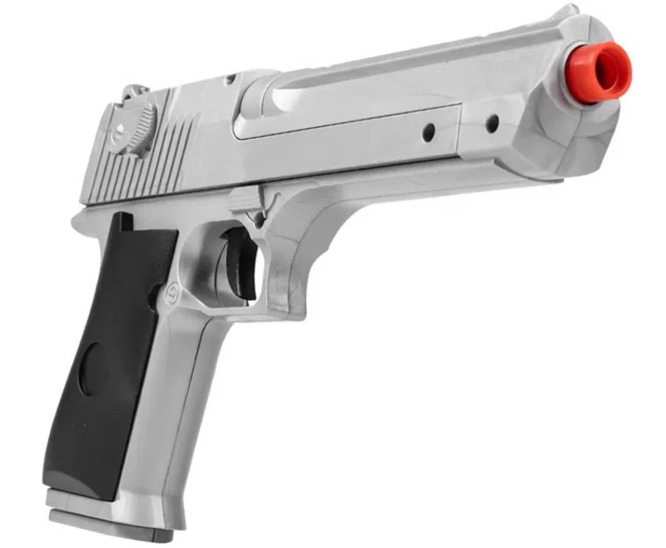 Pistola de Airsoft VG Desert Eagle Silver V30 Mola 6,0mm - Rossi + BBS + Case