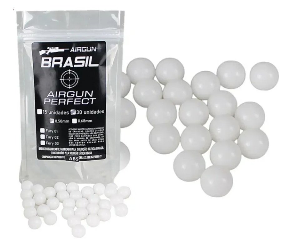 Esfera Plástica Para Paintball Airgun Brasil .68 c/ 30 unidades