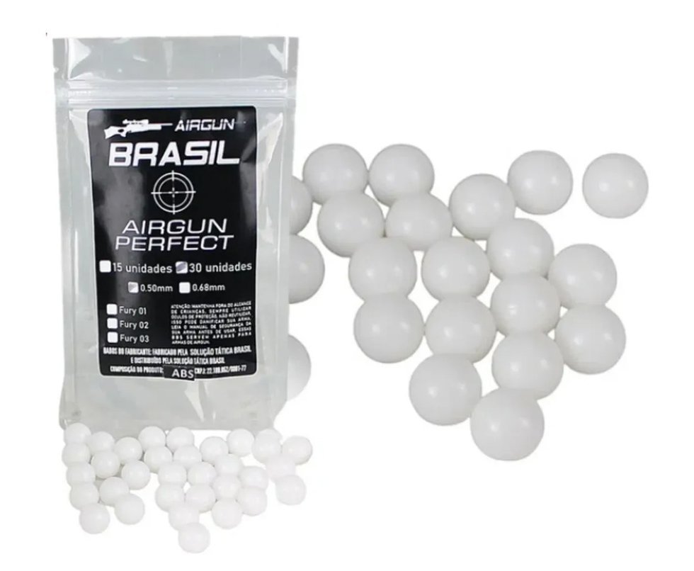 Esfera Plástica Para Paintball Airgun Brasil .68 c/ 30 unidades