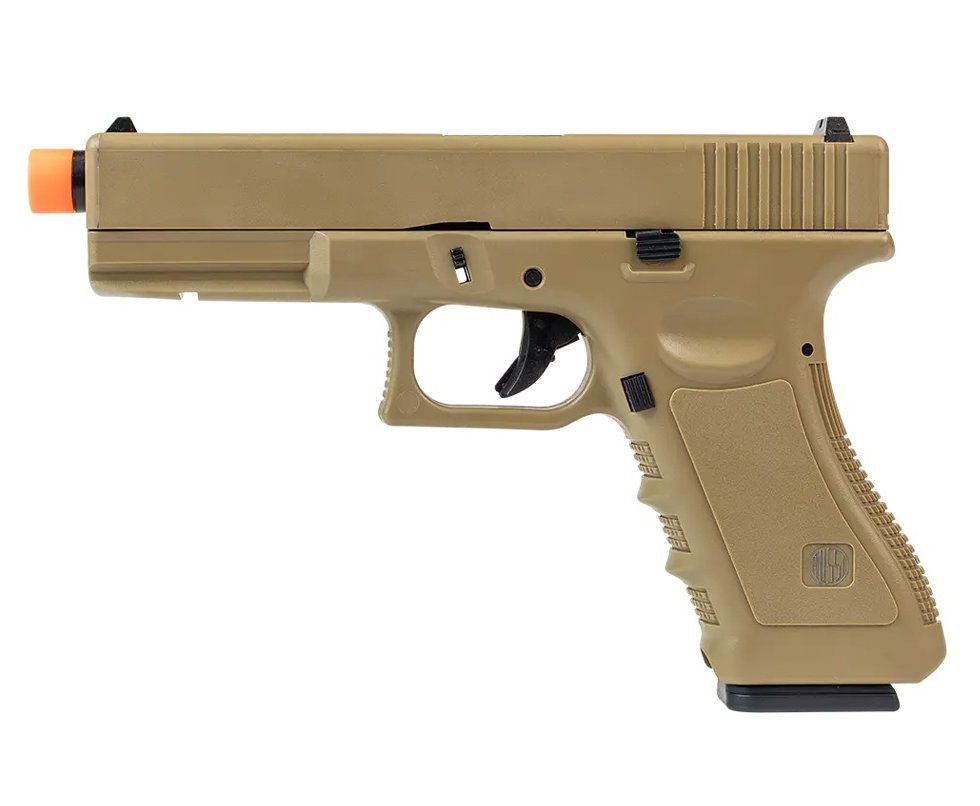 Pistola de Airsoft Green Gas V17 Tan Blowback 6mm - Rossi