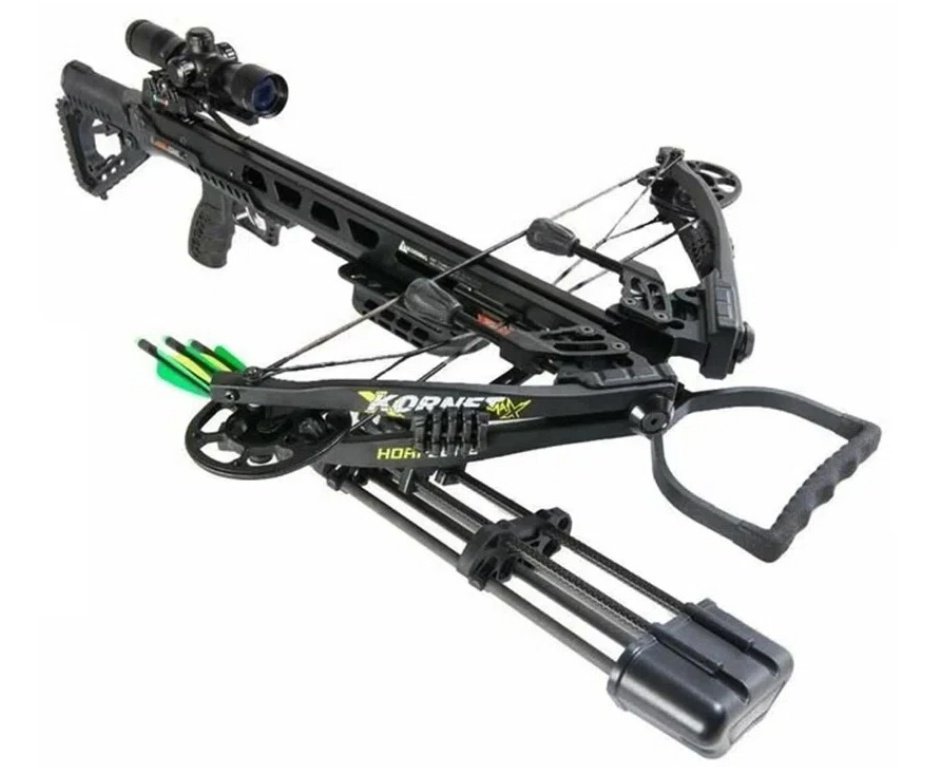 Besta / Balestra Composta Kornet Maxx 210 Libras + Luneta 4x32 Artemis By Hori-Zone + Kit 3 Setas De Carbono + Ponteira de Caça