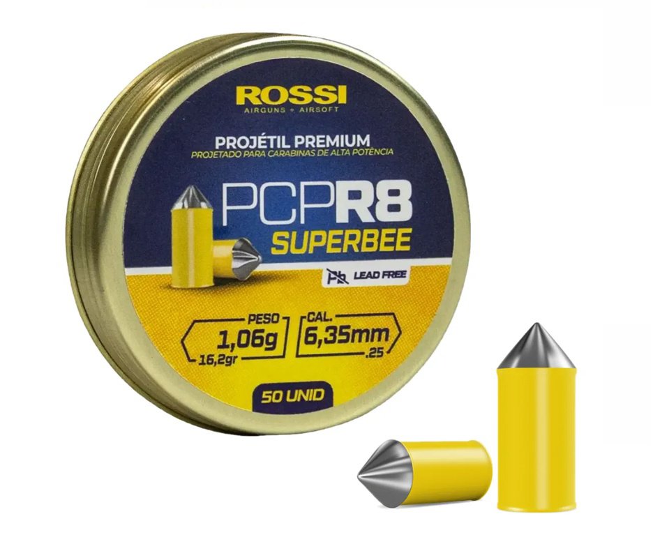 Projetil Premium Rossi PCP R8 6,35mm (50un)