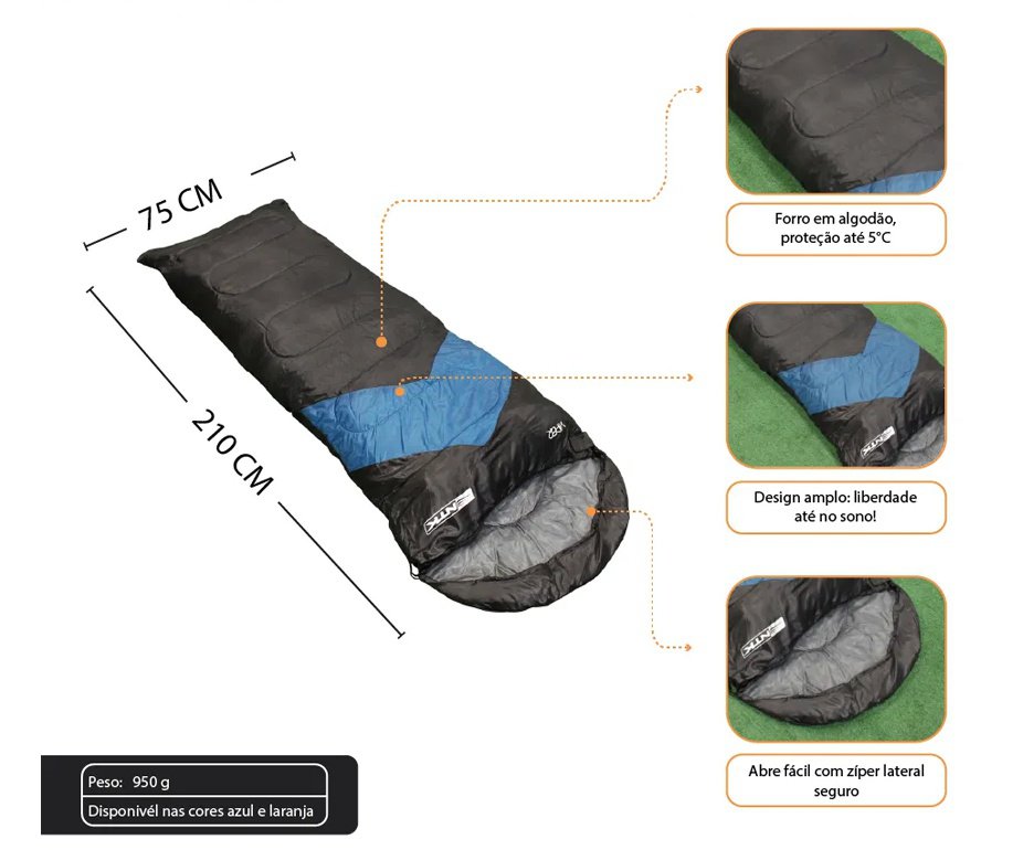Saco de Dormir  Nautika Viper Verde e Preto