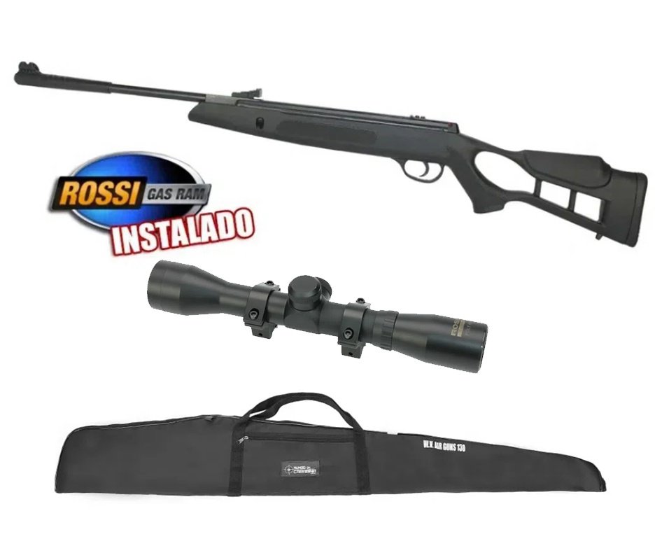 Carabina de Pressão Hatsan Striker Edge 6,35mm Gás Ram 60kg - Rossi + Capa + Luneta 4x32