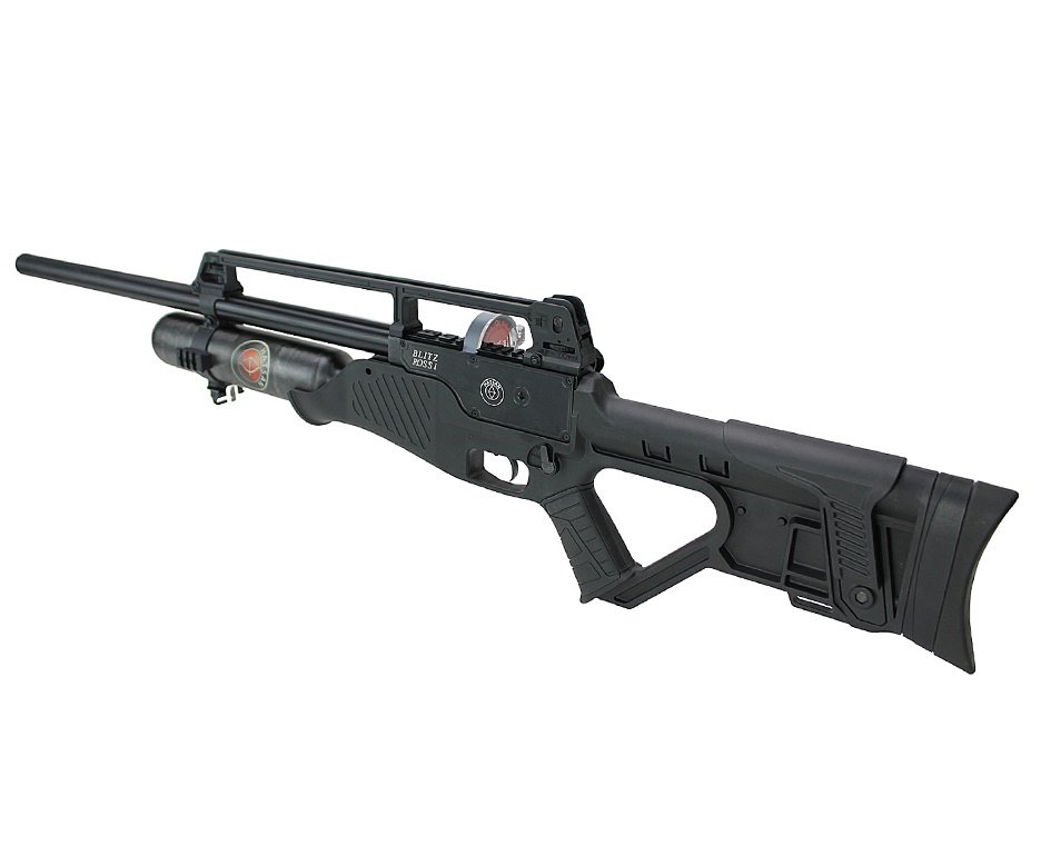 Carabina de Pressão PCP Hatsan Blitz Full Auto 6.35mm - Hatsan + Luneta 1-7x24 + Chumbo + Alvos + Case + Compressor + Scuba 6,8 L