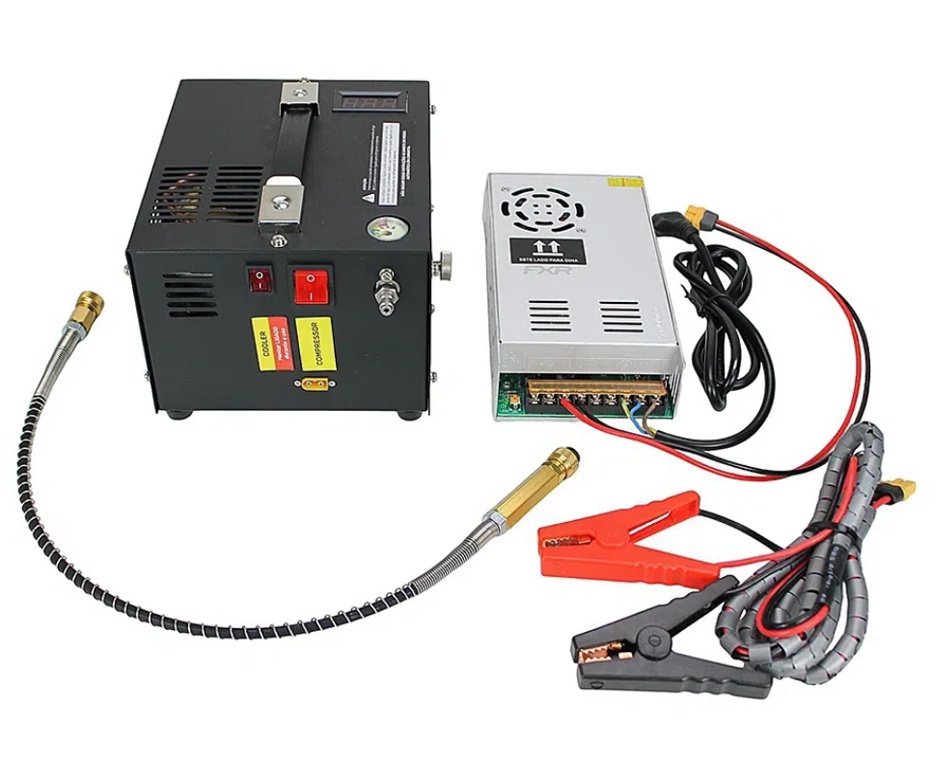 Carabina de Pressão PCP Hatsan Blitz BP Full Auto 6.35mm - Hatsan + Luneta 1-7x24  + Chumbos + Alvos + Case + Compressor Portátil Trivolt Compact