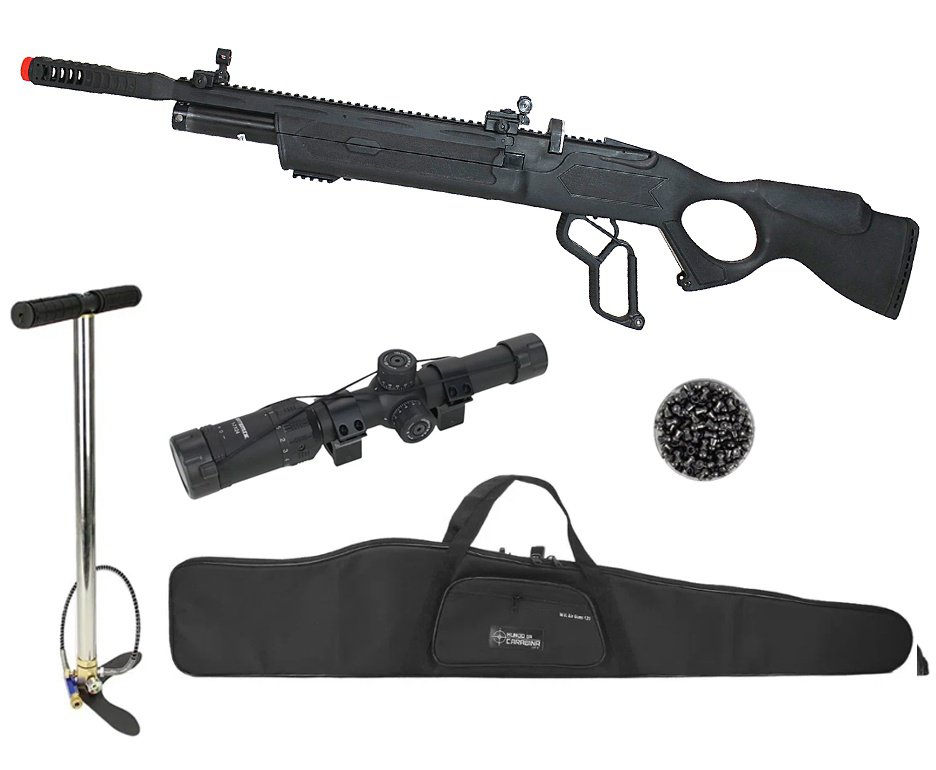 Carabina de Pressão PCP Hatsan Vectis 6.35 + Bomba + Capa + Luneta 1-7x24 + Chumbo