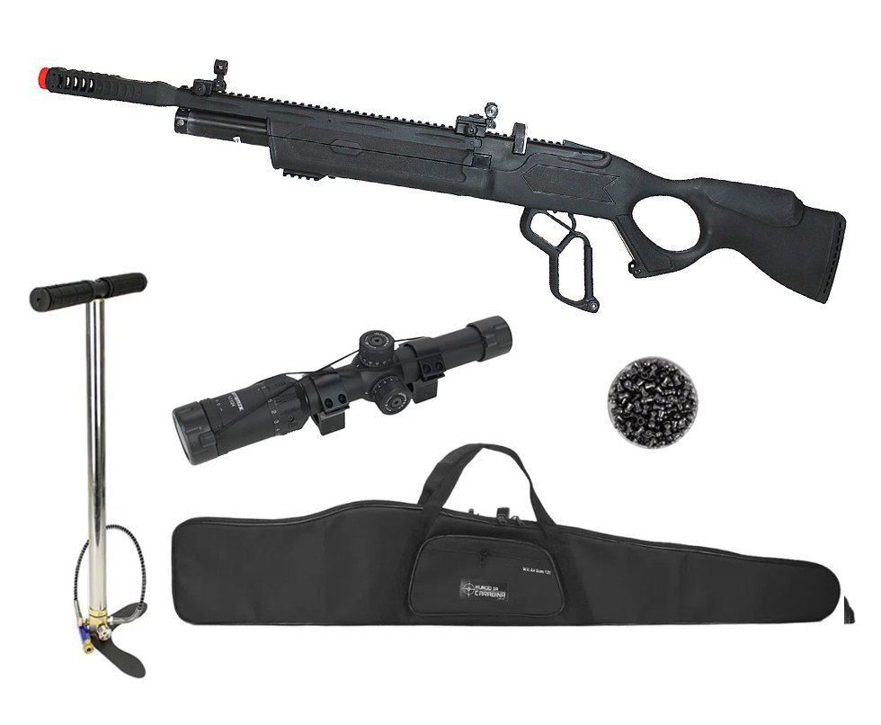 Carabina de Pressão PCP Hatsan Vectis 6.35 + Bomba + Capa + Luneta 1-7x24 + Chumbo