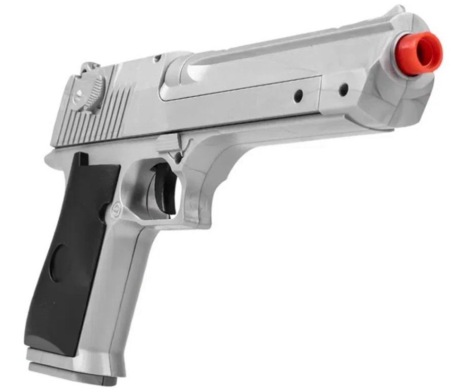 Pistola de Airsoft VG Desert Eagle Silver V30 Mola 6,0mm - Rossi + BBS + Óleo