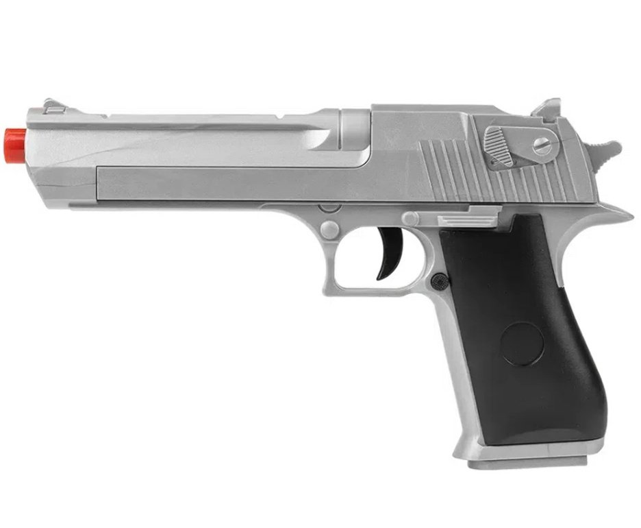 Pistola de Airsoft VG Desert Eagle Silver V30 Mola 6,0mm - Rossi + BBS + Óleo + Capa