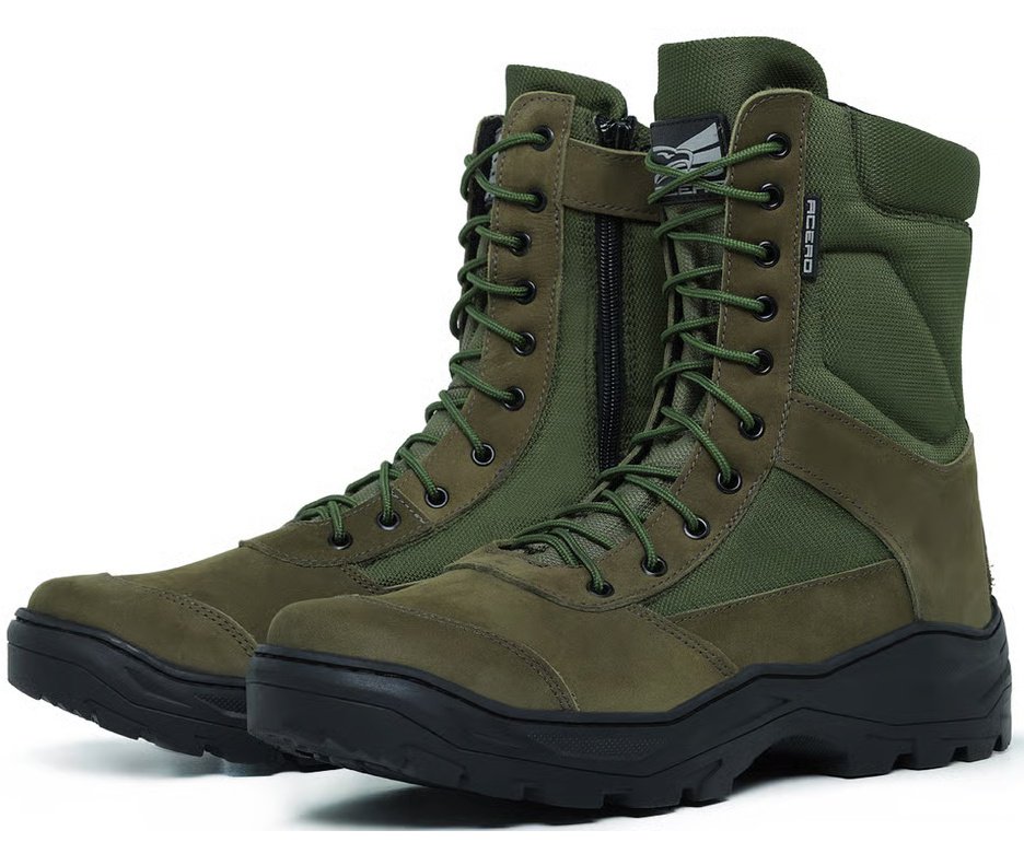Bota Coturno Acero Selva Nobuck Padrao EB Verde Oliva Ziper