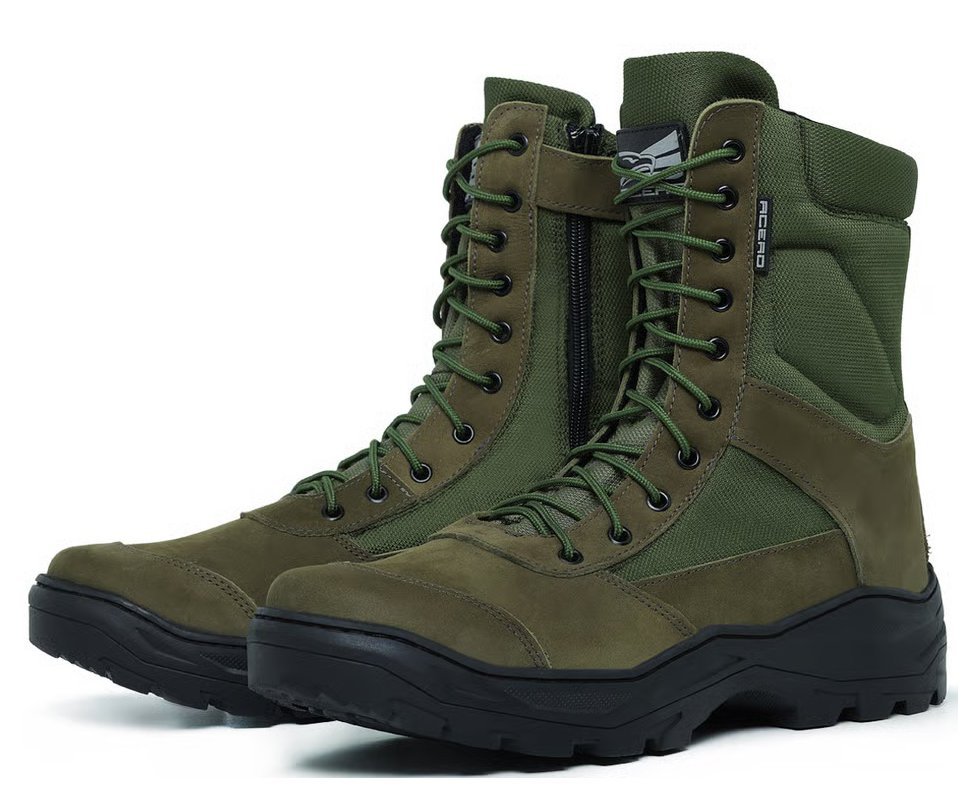 Bota Coturno Acero Selva Nobuck Padrão EB Verde Oliva Zíper