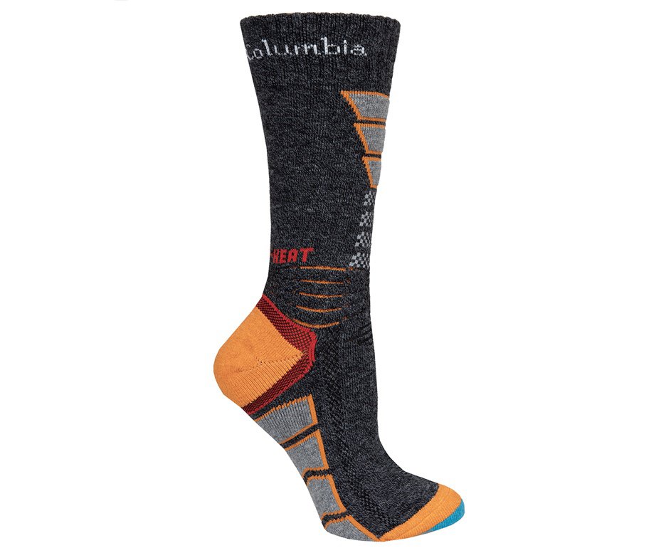 Meia Columbia Omni-Heat™ Hiking Crew Charcoal