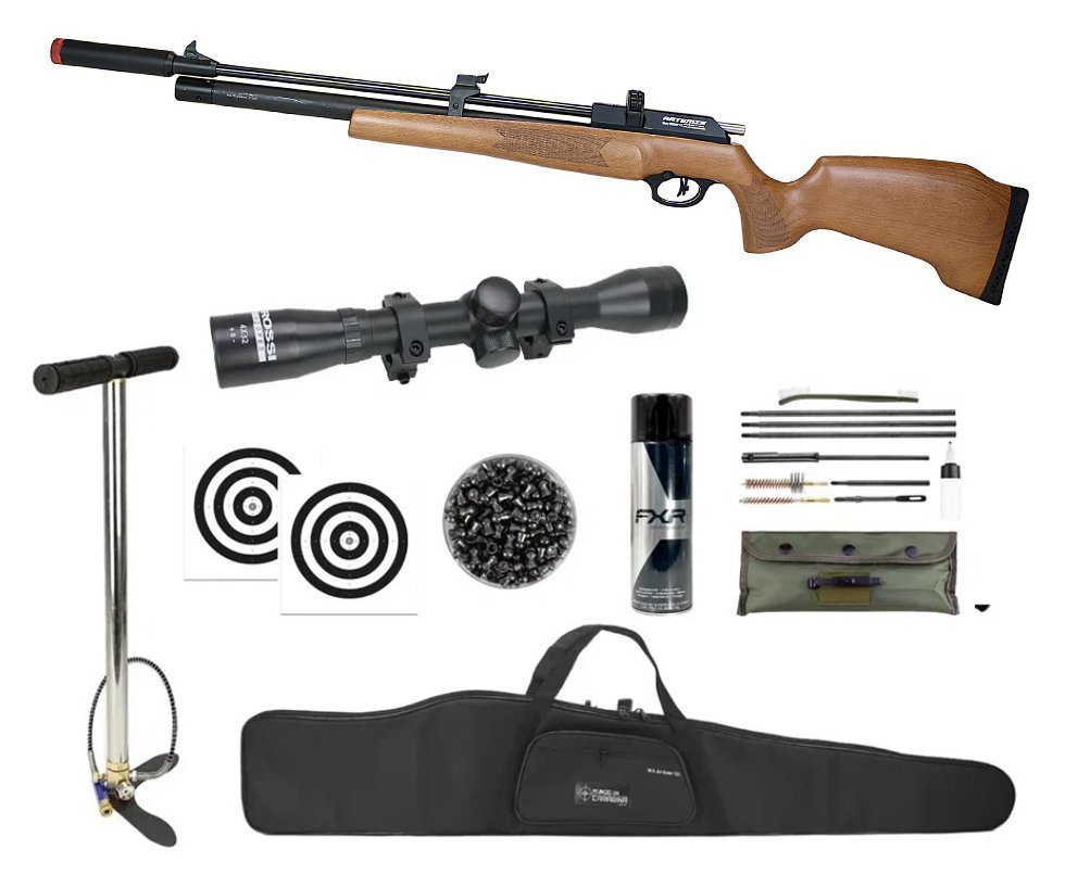 Carabina PCP Artemis PR900W G3 5,5mm - FXR Artemis + Bomba + Capa + Luneta 4x32 + Chumbo + Alvos + Desengripante / Anticorrosivo + Kit da Limpeza