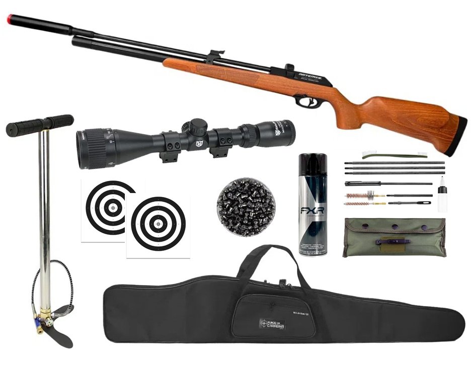 Carabina PCP Artemis PR900W G3 5,5mm - FXR Artemis + Bomba + Capa + Luneta 3-9x40 + Chumbo + Alvos + Desengripante / Anticorrosivo + Kit da Limpeza