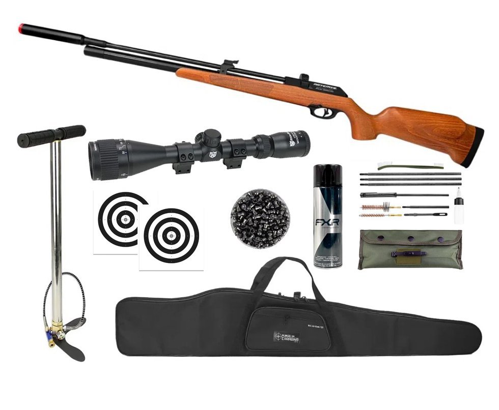 Carabina PCP Artemis PR900W G3 5,5mm - FXR Artemis + Bomba + Capa + Luneta 3-9x40 + Chumbo + Alvos + Desengripante / Anticorrosivo + Kit da Limpeza