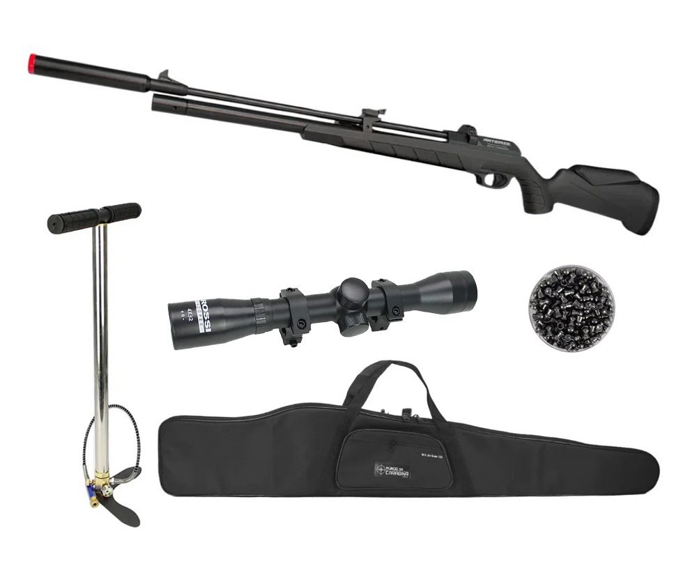 Carabina PCP Artemis PR900S G3 Black 5,5mm - FXR Artemis + Bomba + Capa + Luneta 4x32 + Chumbo