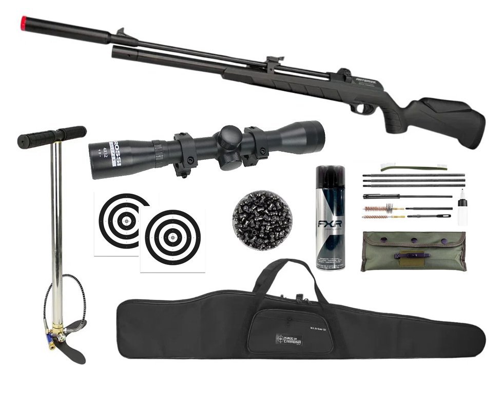 Carabina PCP Artemis PR900S G3 Black 5,5mm - FXR Artemis + Bomba + Capa + Luneta 4x32 + Chumbo + Alvos + Desengripante / Anticorrosivo + Kit da Limpeza