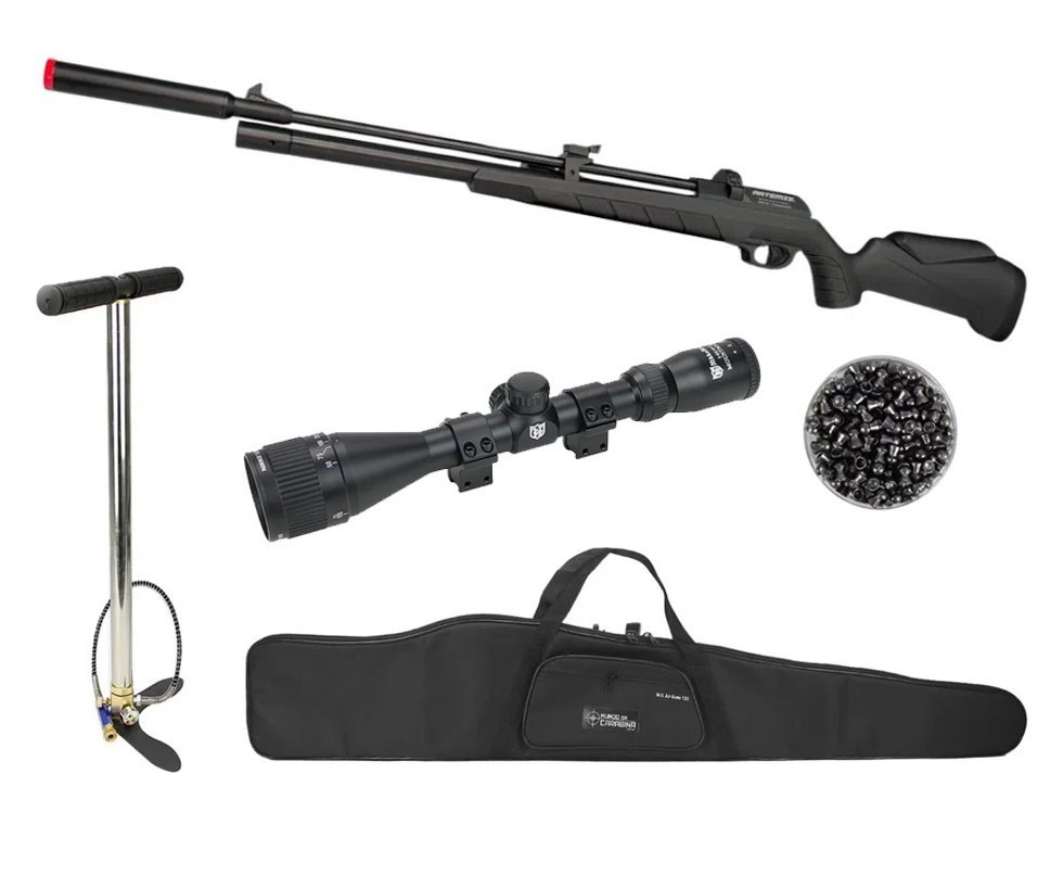 Carabina PCP Artemis PR900S G3 Black 5,5mm - FXR Artemis + Bomba + Capa + Luneta 3-9x40 + Chumbo