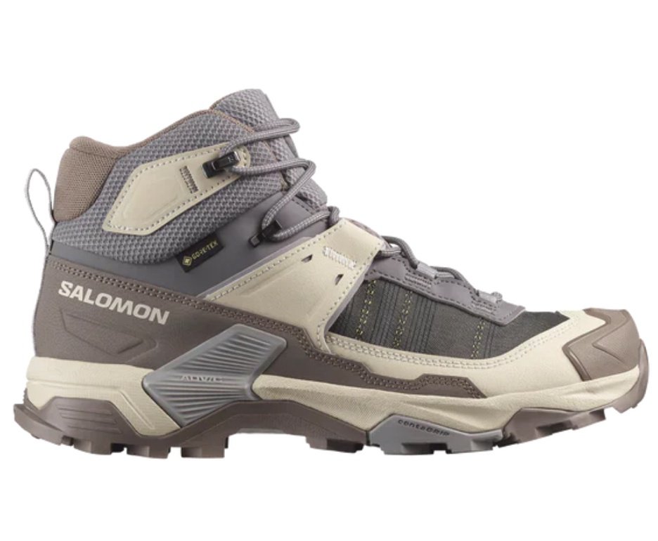 Bota Salomon Feminina X Ultra 5 Mid GORE-TEX - Excali/Iron/Gull