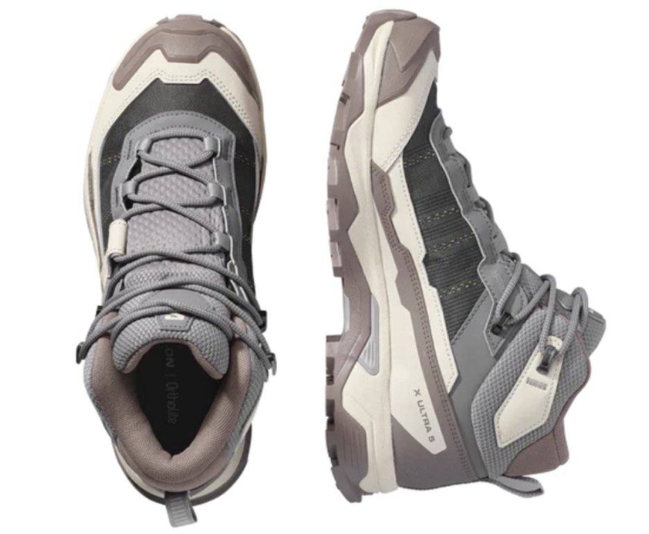 Bota Salomon Feminina X Ultra 5 Mid GORE-TEX - Excali/Iron/Gull