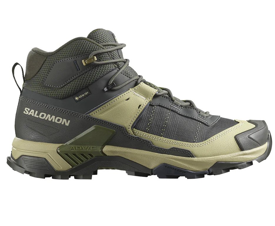Bota Salomon Masculina X Ultra 5 Mid GORE-TEX Peat/Gray Green
