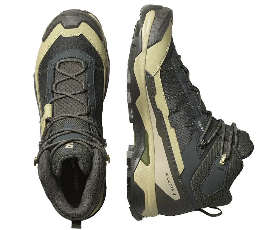 Bota Salomon Masculina X Ultra 5 Mid GORE-TEX Peat/Gray Green