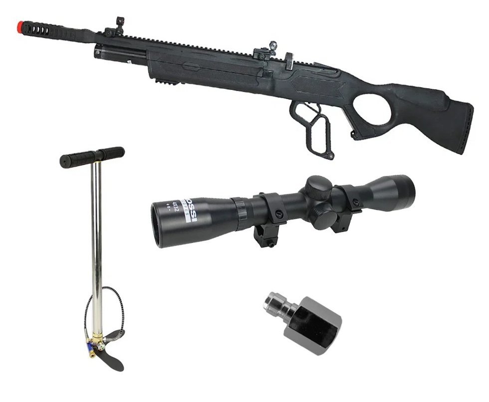 Carabina de Pressão PCP Hatsan Vectis 6.35mm Lever Action - Rossi + Bomba + Luneta 4x32