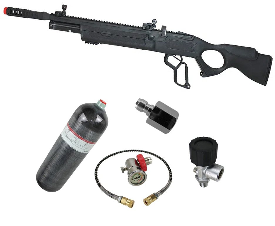 Carabina de Pressão PCP Hatsan Vectis 6.35mm Lever Action - Rossi + Cilindro Scuba 3L